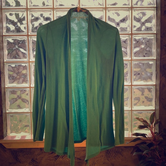 41 Hawthorn Drape Front Blue-Green Light Cardigan - Picture 1 of 5